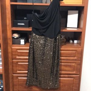Beautiful black and gold sequin cocktail dress
